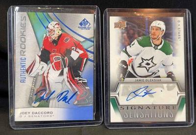 NHL Upper Deck Hockey Cards * Joey Daccord * Autographed Jamie Oleksiak *