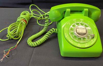 1973 Rotary Dial Phone in Fantastic Lime Green
