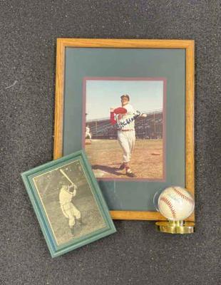 Steve Musial’s Signed Baseball & Framed Photo * Hall Of Famer
