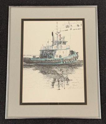 N.A.Foraker Pen & Ink * Seattle, WA Foss Vintage Tugboat #14/225
