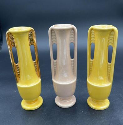 3~ Vintage Shawnee Two handled Bud Vases * USA 1178
