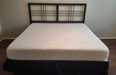 King size metal bed frame with headboard