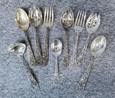 Godinger olde bouquet silver plated serving utensils