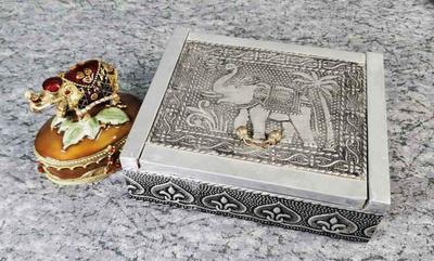 Indian asian elephant keepsake and trinket boxes