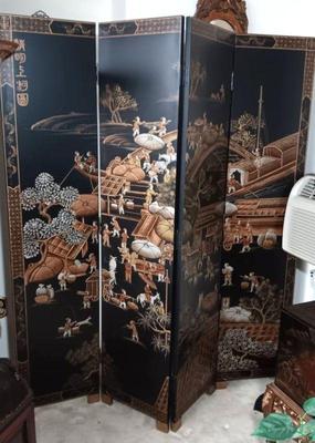 Asian 4 panel dressing screen