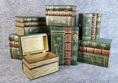 Keepsake faux books storage boxes