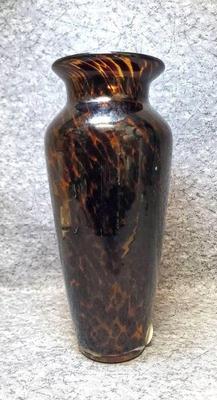 Amber art glass vase