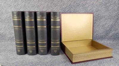 Faux book keepsake storage boxes