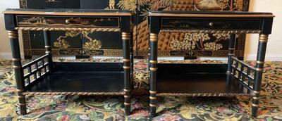 Matching asian wooden night stands