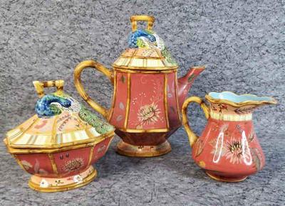 Tracy porter artisan road asian peacock tea service