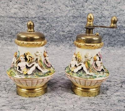 Vintage capodimonte italian salt pepper mill