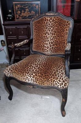 Leopard print arm chair