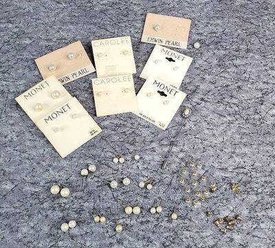 Pearl stud earrings