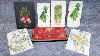 Kitchen and vegetable 3d themed wall plaques