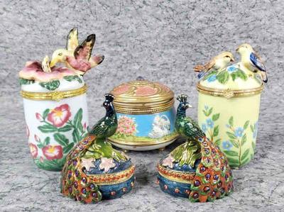 Bird lover s trinket boxes, candles, musical, peacocks