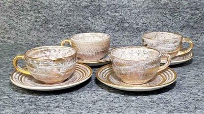 Vintage stangl pottery antique gold teacups and saucers