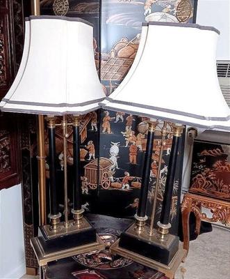 Pair of empire style lamps
