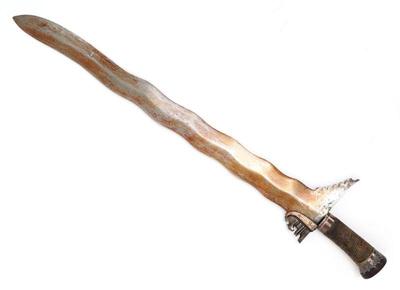 Lot 44 moro wavy blade kris with iron asang