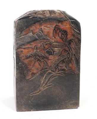 Lot 318 chinese hardstone temple with landscapes