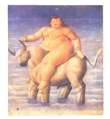 Lot 146 the rape of europa tin poster by botero