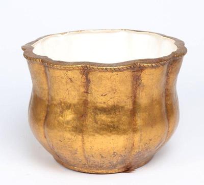Lot 507 english ribbed gilt stoneware vase