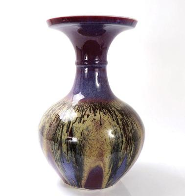 Lot 284 chinese plum abstract glazed bulbous porcelain vase