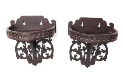 Lot 322 lovely pair of chinese wood wall shelves