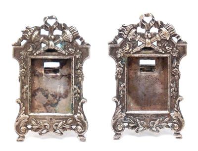 Lot 98 pair of sterling silver miniature frames 19th c.