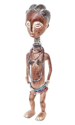 Lot 471 ashanti wood standing female statue