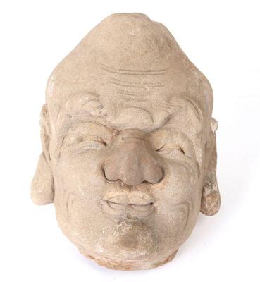 Sale Photo Thumbnail #313: Lot 319 rare sandstone luohan head probably ming dynasty