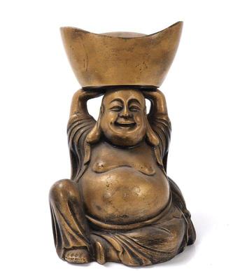 Lot 278 chinese bronze painted happy money buddha