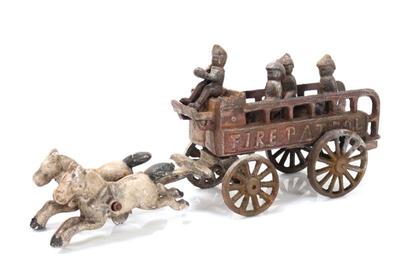 Lot 148 cast iron toy fire patrol wagon