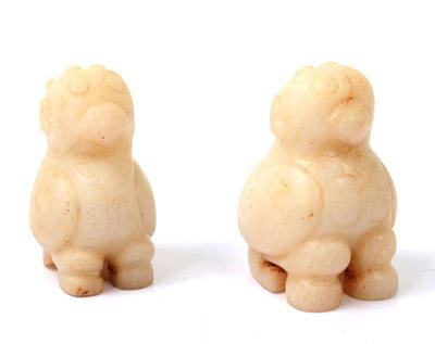 Lot 290 pair of chinese hardstone birds