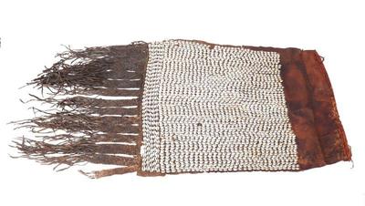 Lot 474 large african cowrie shell leather panel