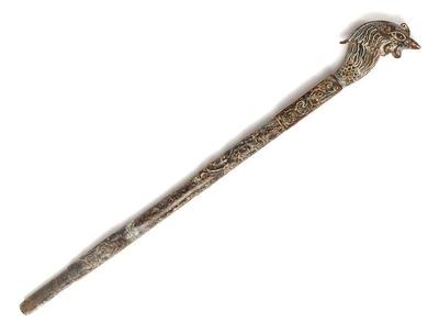 Lot 310 chinese archaistic style hardstone scepter wbird finial