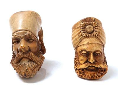 Lot 157 two meerschaum pipe heads