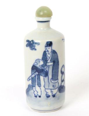 Lot 265 large blue and white chinese porcelain snuff bottle