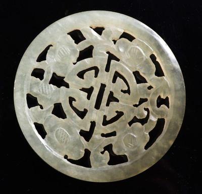 Lot 300 beautiful chinese openwork white jade plaque