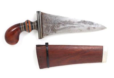 Lot 46 fine moro punal or gunong dagger w scabbard