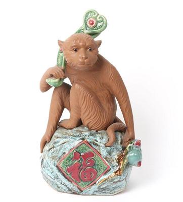 Lot 362 auspicious chinese porcelain monkey statue