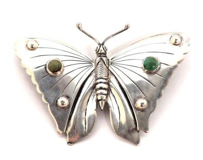 Lot 92 lovely navajo sterling silver turquoise butterfly pin