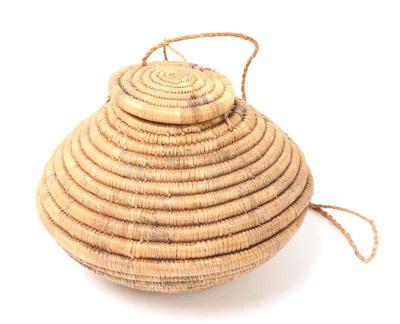 Lot 431 woven coiled hanging basket