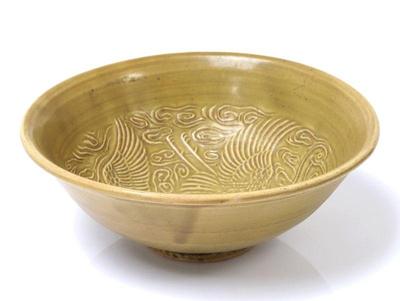 Lot 279 beautiful olive glazed chinese porcelain bowl
