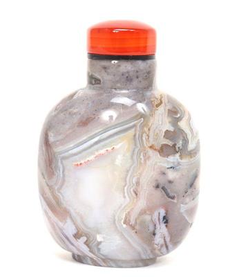 Lot 227 chinese stone geode carved snuff bottle