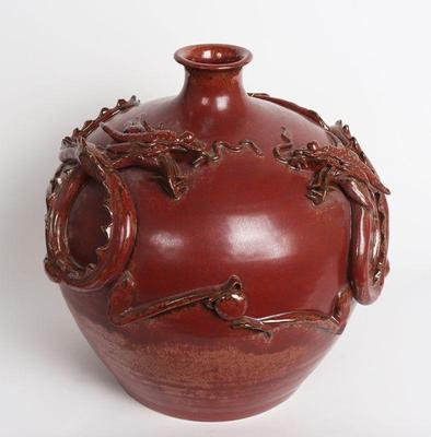 Lot 354 chinese red dragon ceramic jar
