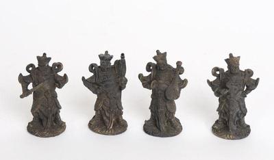 Lot 339 four bronze chinese warrior and musician