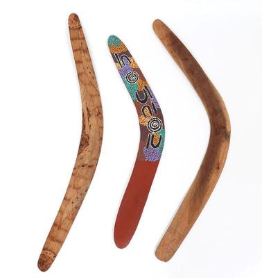 Lot 67 three aboriginal style boomerang