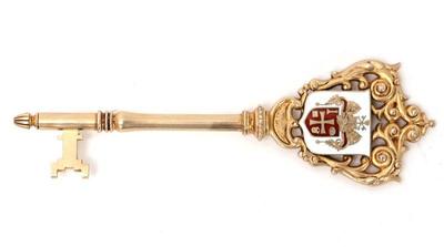 Lot 162 enameled sterling gilt key