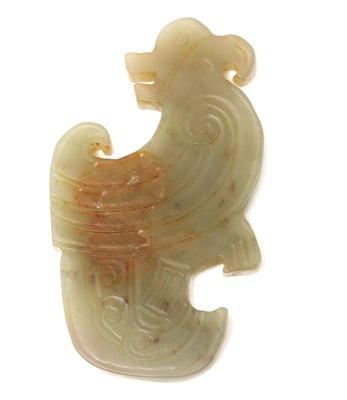 Lot 294 chinese jade style archaistic bird pendant