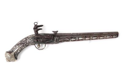 Lot 131 ottoman silver inlaid flintlock pistol